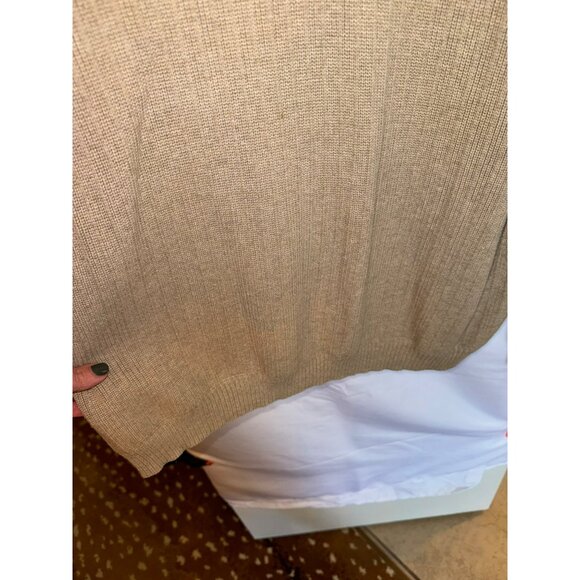 Eddie Bauer Mens Beige Ribbed Heavy Knit Cotton Half-Zip Sweater Cardigan Size L - Picture 6 of 7